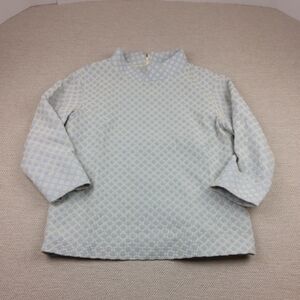 Brooks Brothers Women's Diamond Patterned Long Sleeve Sweater, Lt.Blue/Cream, 6